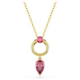 Mesmera-hanger met gemengde slijpvormen, rood, verguld