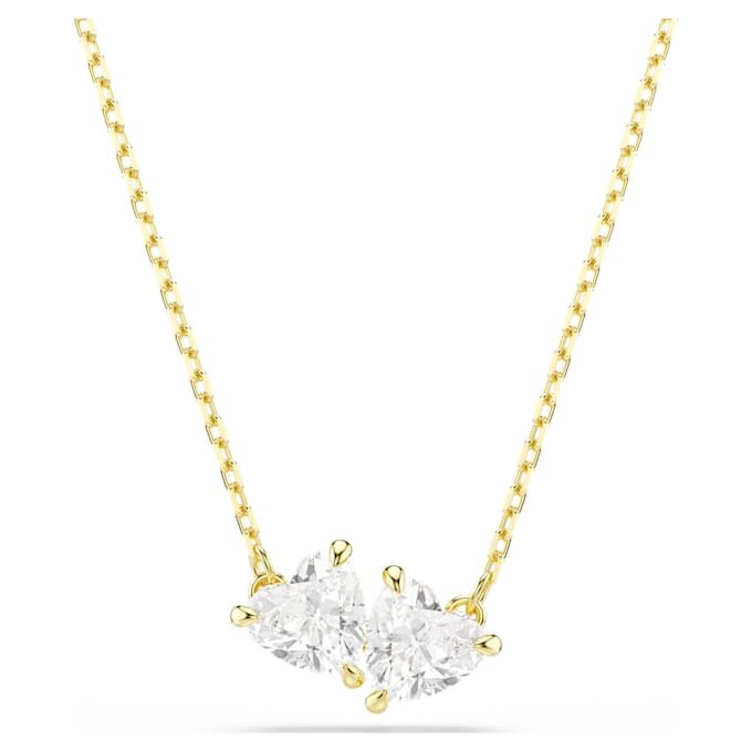 Mesmera-ketting met hart, wit, verguld Mesmera-ketting met hart, wit, verguld