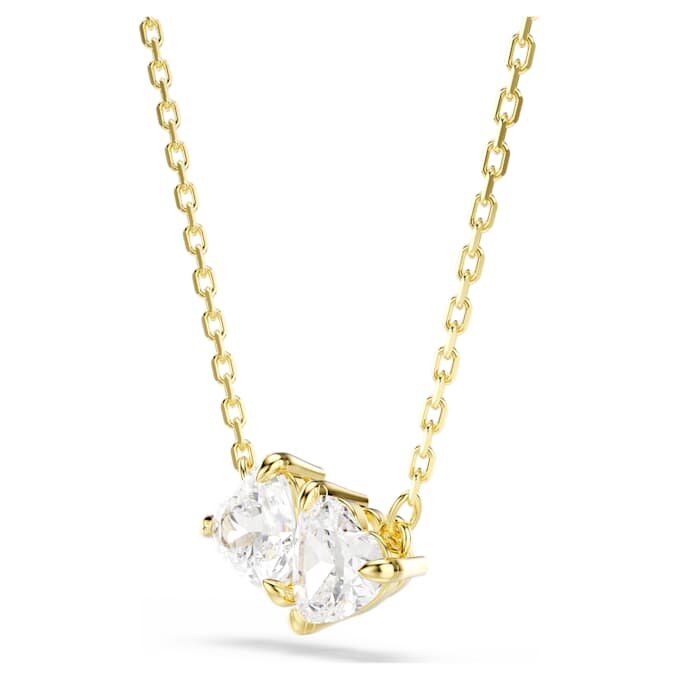 Mesmera-ketting met hart, wit, verguld Mesmera-ketting met hart, wit, verguld
