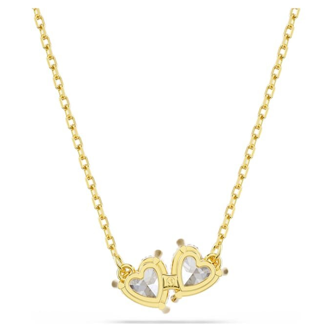 Mesmera-ketting met hart, wit, verguld Mesmera-ketting met hart, wit, verguld