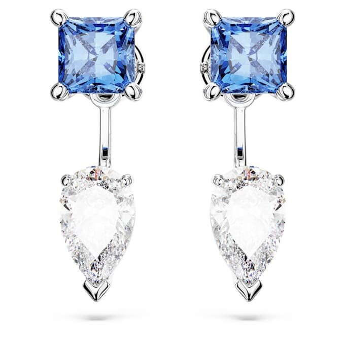 Mesmera oorbellenhulsjes met gemengde slijpvormen, afneembaar, blauw, gerhodineerd Mesmera oorbellenhulsjes met gemengde slijpvormen, afneembaar, blauw, gerhodineerd