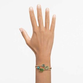 Millenia-armband met achthoekige slijpvorm, groen, verguld Millenia-armband met achthoekige slijpvorm, groen, verguld