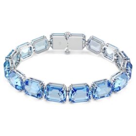 Millenia-armband met achthoekige slijpvorm, kleurverloop, blauw, gerhodineerd