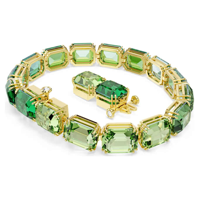 Millenia-armband met achthoekige slijpvorm, kleurverloop, groen, verguld Millenia-armband met achthoekige slijpvorm, kleurverloop, groen, verguld