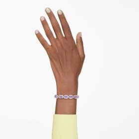 Millenia-armband met achthoekige slijpvorm, paars, verguld