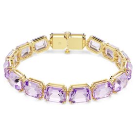 Millenia-armband met achthoekige slijpvorm, paars, verguld