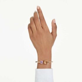 Millenia-armband met achthoekige slijpvorm, veelkleurig, verguld