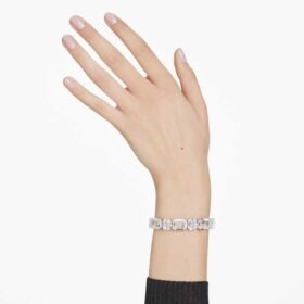 Millenia-armband met achthoekige slijpvorm, wit, gerhodineerd