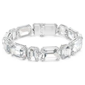 Millenia-armband met achthoekige slijpvorm, wit, gerhodineerd