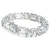 Millenia-armband met achthoekige slijpvorm, wit, gerhodineerd
