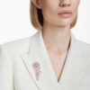 Millenia-broche met achthoekige slijpvorm, paars, verguld