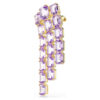 Millenia-broche met achthoekige slijpvorm, paars, verguld