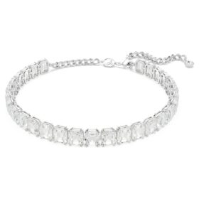 Millenia-choker met achthoekige slijpvorm, wit, gerhodineerd