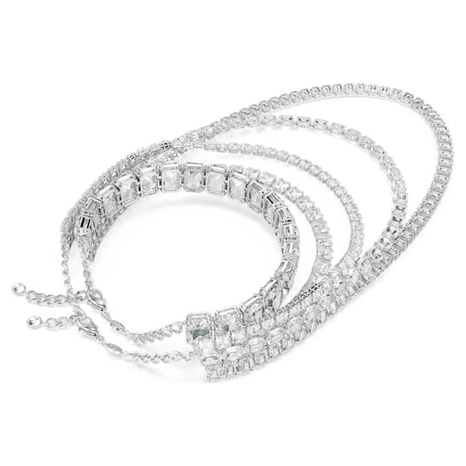 Millenia gelaagde ketting met gemengde slijpvormen, wit, gerhodineerd Millenia gelaagde ketting met gemengde slijpvormen, wit, gerhodineerd