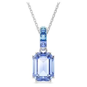 Millenia-hanger met achthoekige slijpvorm, blauw, gerhodineerd