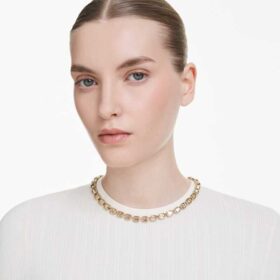Millenia-ketting met achthoekige slijpvorm, geel, verguld