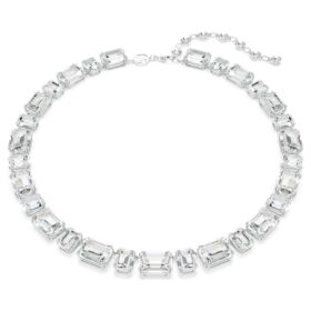 Millenia-ketting met achthoekige slijpvorm, wit, gerhodineerd