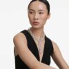 Millenia-ketting met gemengde slijpvormen, wit, gerhodineerd