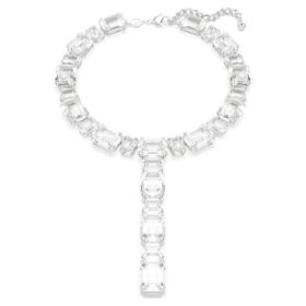 Millenia-ketting met gemengde slijpvormen, wit, gerhodineerd