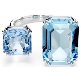 Millenia open ring met achthoekige slijpvorm, blauw, gerhodineerd Millenia open ring met achthoekige slijpvorm, blauw, gerhodineerd