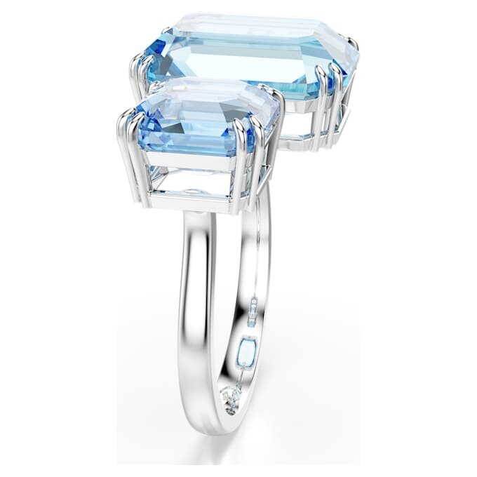 Millenia open ring met achthoekige slijpvorm, blauw, gerhodineerd Millenia open ring met achthoekige slijpvorm, blauw, gerhodineerd