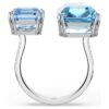 Millenia open ring met achthoekige slijpvorm, blauw, gerhodineerd Millenia open ring met achthoekige slijpvorm, blauw, gerhodineerd