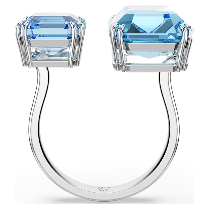 Millenia open ring met achthoekige slijpvorm, blauw, gerhodineerd Millenia open ring met achthoekige slijpvorm, blauw, gerhodineerd