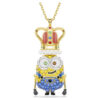 Minions King Bob-hanger met pavé, veelkleurig, verguld