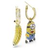 Minions Stuart en Banana oorbellen met pavé, mini, veelkleurig, verguld Minions Stuart en Banana oorbellen met pavé, mini, veelkleurig, verguld