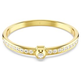 Numina-armband met ronde slijpvorm, wit, verguld