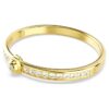 Numina-armband met ronde slijpvorm, wit, verguld