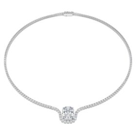 Octagon-ketting met in het laboratorium gekweekte diamanten, 12,86 karaat in totaal, achthoekige vorm, 18-karaats witgoud Octagon-ketting met in het laboratorium gekweekte diamanten, 12,86 karaat in totaal, achthoekige vorm, 18-karaats witgoud