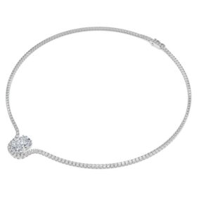 Octagon-ketting met in het laboratorium gekweekte diamanten, 12,86 karaat in totaal, achthoekige vorm, 18-karaats witgoud Octagon-ketting met in het laboratorium gekweekte diamanten, 12,86 karaat in totaal, achthoekige vorm, 18-karaats witgoud