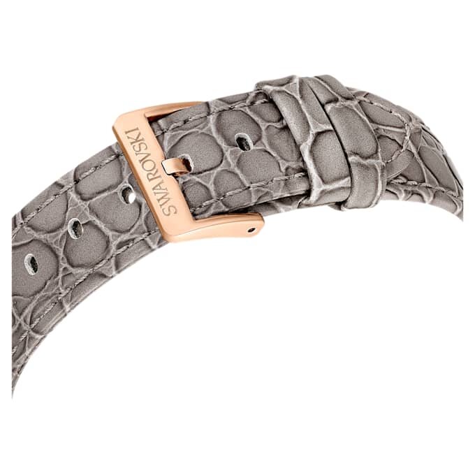 Octea Chrono-horloge, Swiss Made, leren band, grijs, roségoudkleurige afwerking Octea Chrono-horloge, Swiss Made, leren band, grijs, roségoudkleurige afwerking