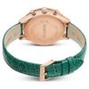Octea Chrono-horloge, Swiss Made, leren band, groen, roségoudkleurige afwerking