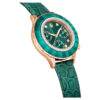 Octea Chrono-horloge, Swiss Made, leren band, groen, roségoudkleurige afwerking