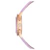 Octea Chrono-horloge Swiss Made, leren band, paars, roségoudkleurige afwerking