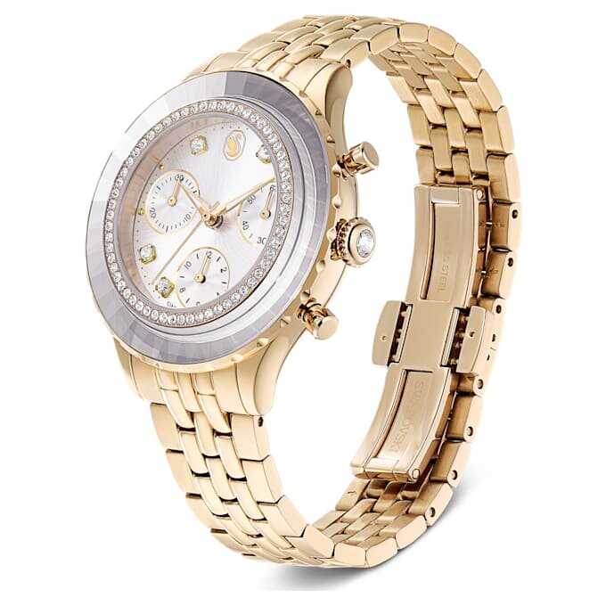 Octea Chrono-horloge, Swiss Made, metalen armband, goudkleurig, champagnekleurige afwerking Octea Chrono-horloge, Swiss Made, metalen armband, goudkleurig, champagnekleurige afwerking