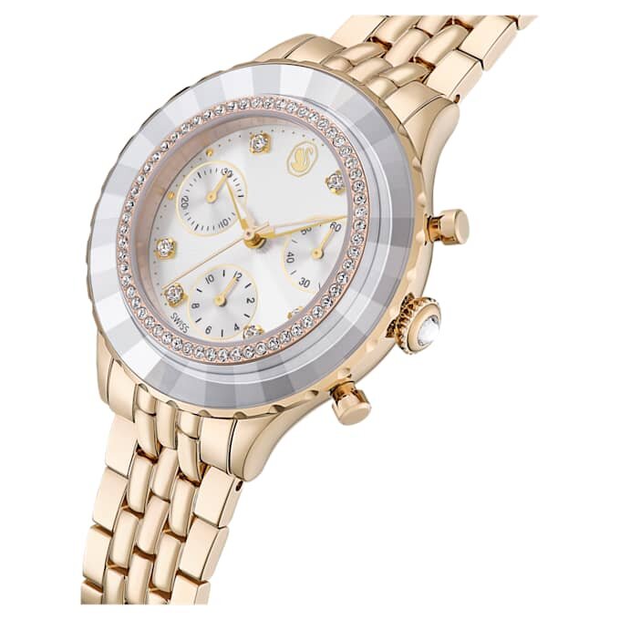 Octea Chrono-horloge, Swiss Made, metalen armband, goudkleurig, champagnekleurige afwerking Octea Chrono-horloge, Swiss Made, metalen armband, goudkleurig, champagnekleurige afwerking