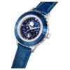 Octea Moon Horloge Swiss Made, Moon, leren band, blauw, roestvrij staal