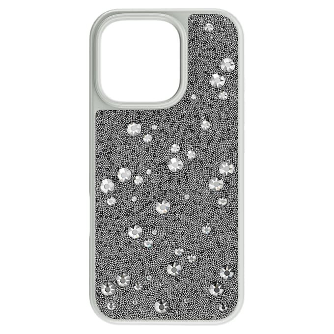 Opvallend smartphonehoesje met verspreid patroon, iPhone® 16 Pro, zilverkleurig Opvallend smartphonehoesje met verspreid patroon, iPhone® 16 Pro, zilverkleurig