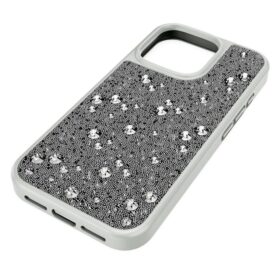 Opvallend smartphonehoesje met verspreid patroon, iPhone® 16 Pro, zilverkleurig