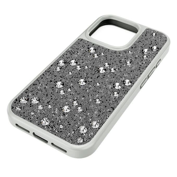 Opvallend smartphonehoesje met verspreid patroon, iPhone® 16 Pro, zilverkleurig Opvallend smartphonehoesje met verspreid patroon, iPhone® 16 Pro, zilverkleurig