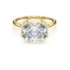 Ring met achthoekige zetting, in het laboratorium gekweekte diamanten 3,0 karaat in totaal, achthoekige vorm, 14-karaats geelgoud Ring met achthoekige zetting, in het laboratorium gekweekte diamanten 3,0 karaat in totaal, achthoekige vorm, 14-karaats geelgoud