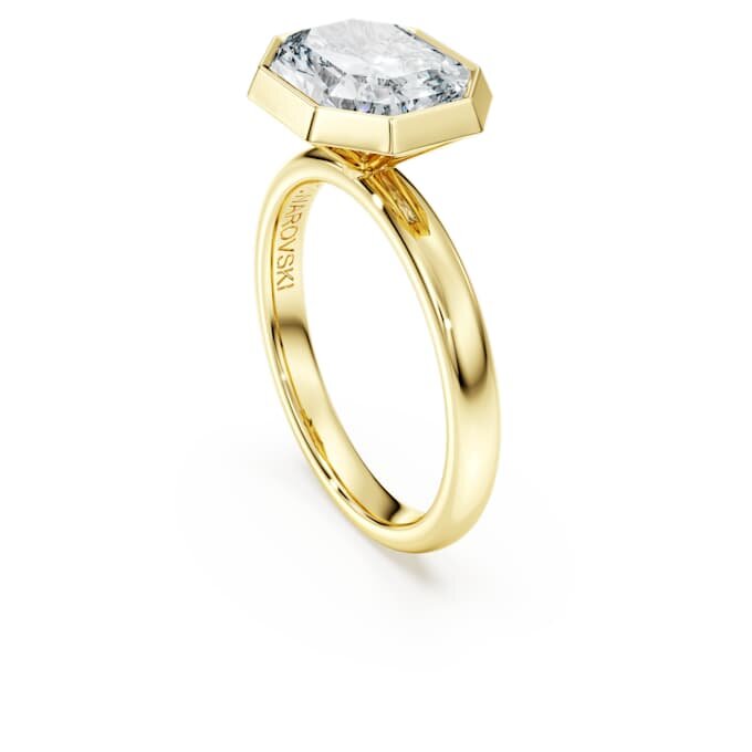 Ring met achthoekige zetting, in het laboratorium gekweekte diamanten 3,0 karaat in totaal, achthoekige vorm, 14-karaats geelgoud Ring met achthoekige zetting, in het laboratorium gekweekte diamanten 3,0 karaat in totaal, achthoekige vorm, 14-karaats geelgoud