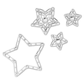 Set lichaamsjuwelen (4), ster, wit