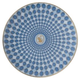 Signum-bord van porselein, klein, blauw