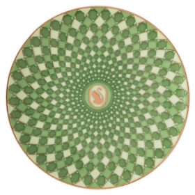 Signum-bord van porselein, klein, groen