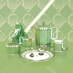 Signum suikerpot van porselein, groen