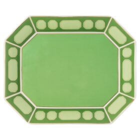 Signum-dienblad van porselein, groot, groen